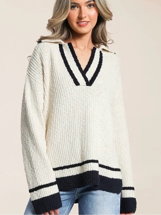 Z Supply Sweaters - Like New Z Supply Hammond Oversized Polo Sweater (Size L)
